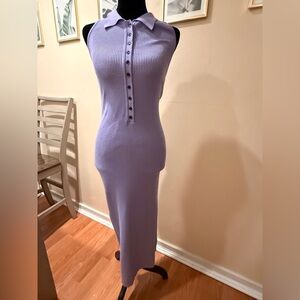 House of Harlow 1960 Lavender Button-Front Midi Dress